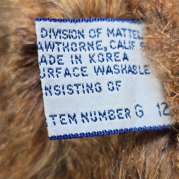 Vintage Mattel Emotions Teddy Bear Plush Brown 1980s Missing Pacifier Diaper - Picture 6 of 10